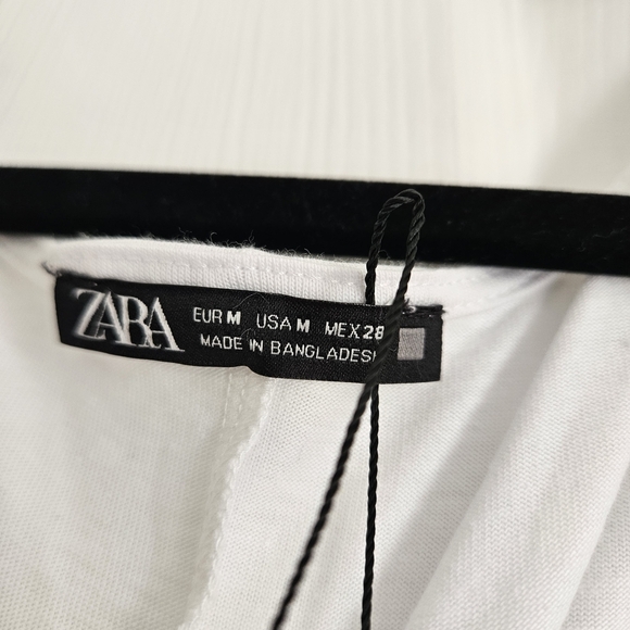 Zara Asymmetrical Dress in White and Olive - Picture 2 of 5